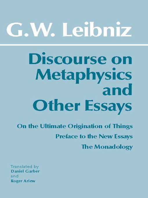 Cover image for Discourse on Metaphysics and Other Essays